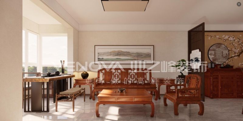 唐山禹洲凤凰府108平方米新中式风格装修效果案例|业之峰装饰 - 家居知识