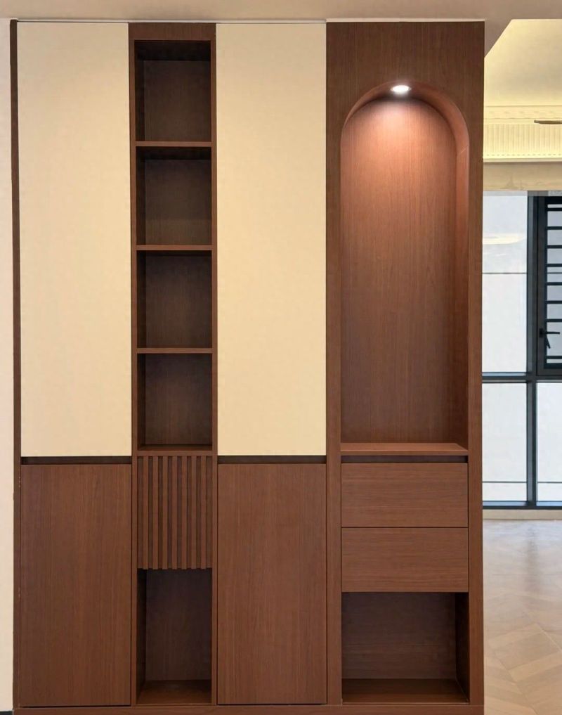 品冠全屋定制打造复古风潮，中古玄关柜设计解析