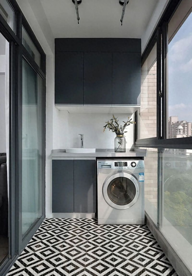 30款阳台洗衣柜设计，家务区也能美出花！