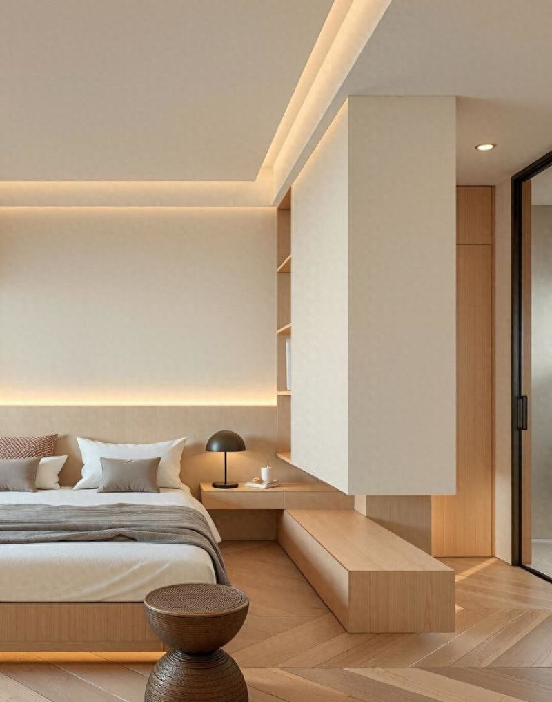 极简奶油风卧室，治愈系家居美学