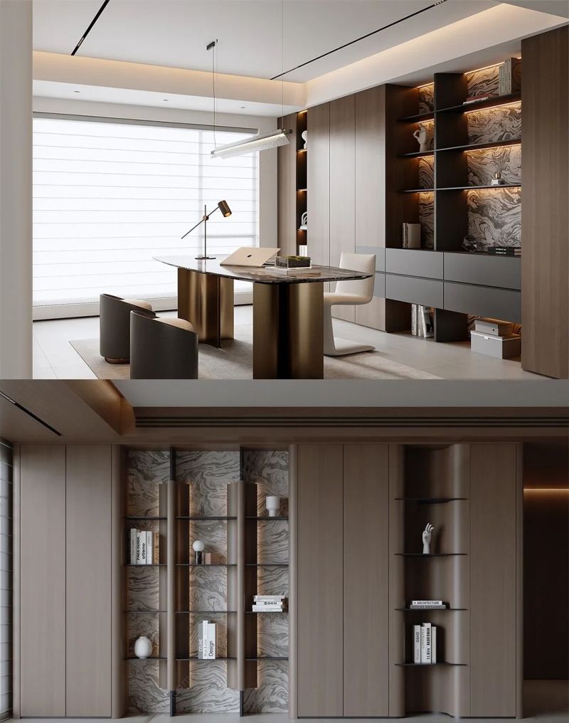 品冠全屋定制意式轻奢书房定制配色 - 家居知识