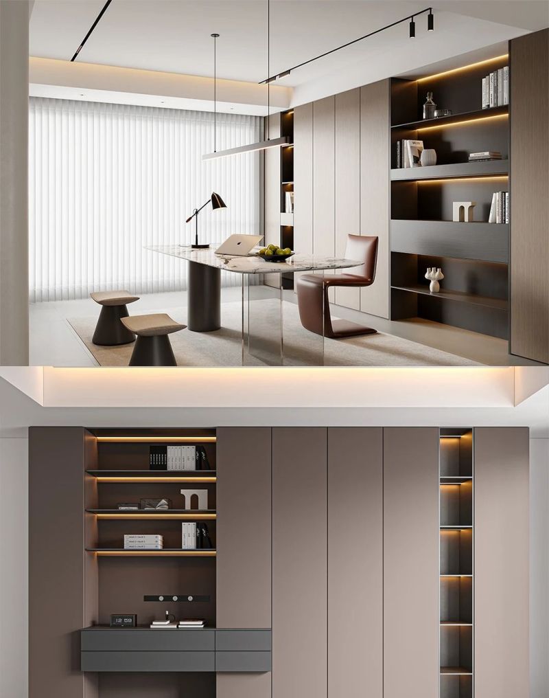 品冠全屋定制意式轻奢书房定制配色 - 家居知识