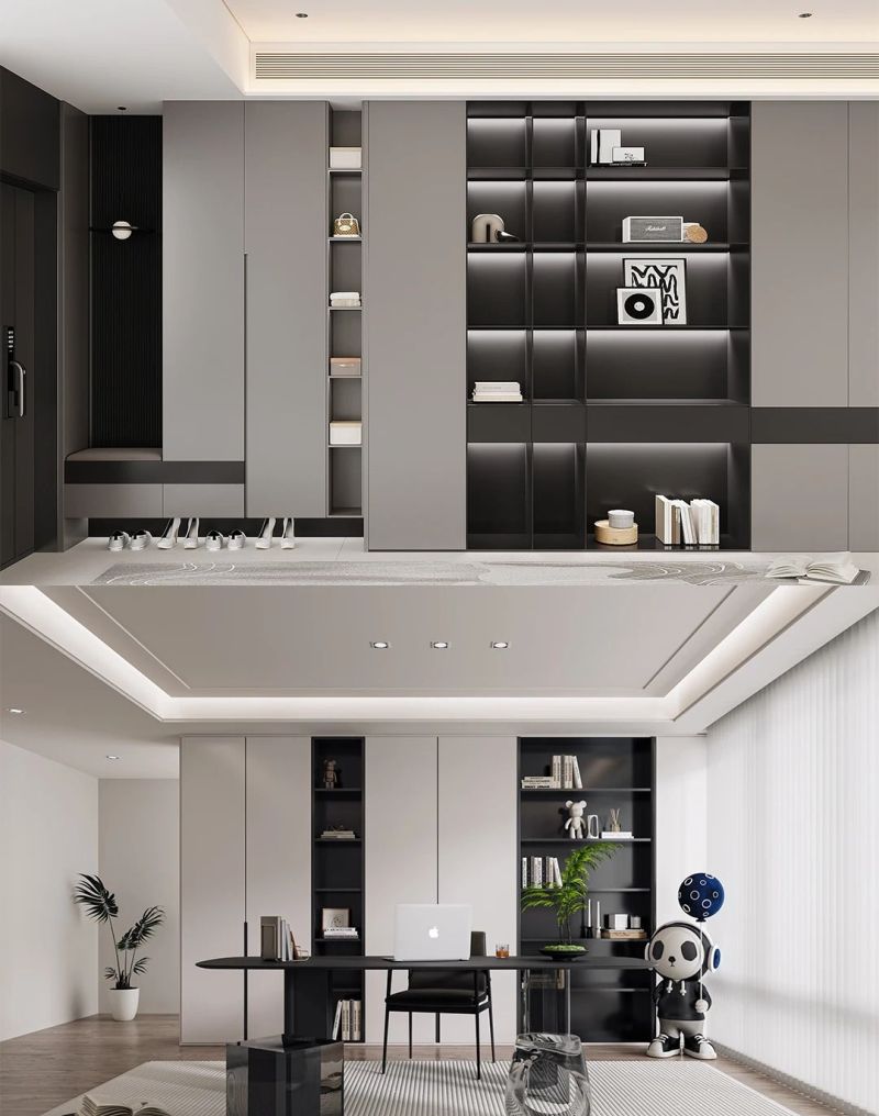 品冠全屋定制意式轻奢书房定制配色 - 家居知识