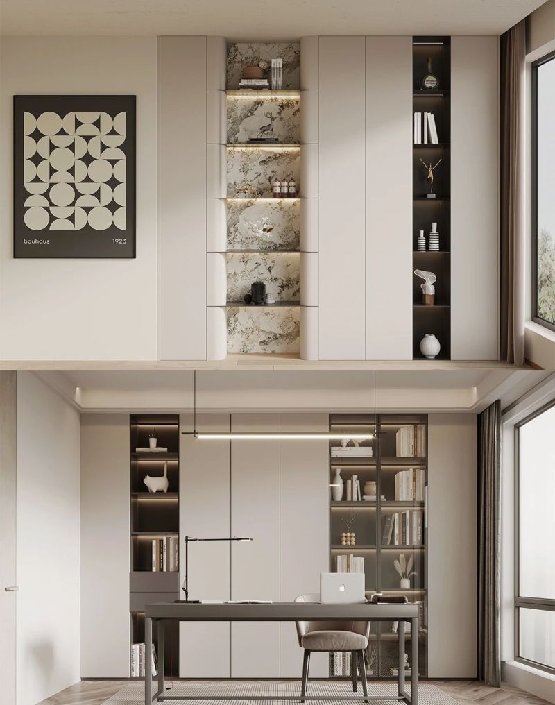 品冠全屋定制意式轻奢书房定制配色 - 家居知识