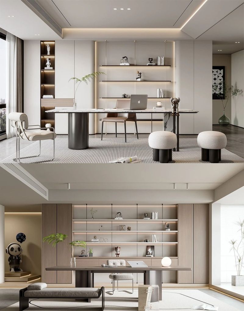 品冠全屋定制意式轻奢书房定制配色 - 家居知识