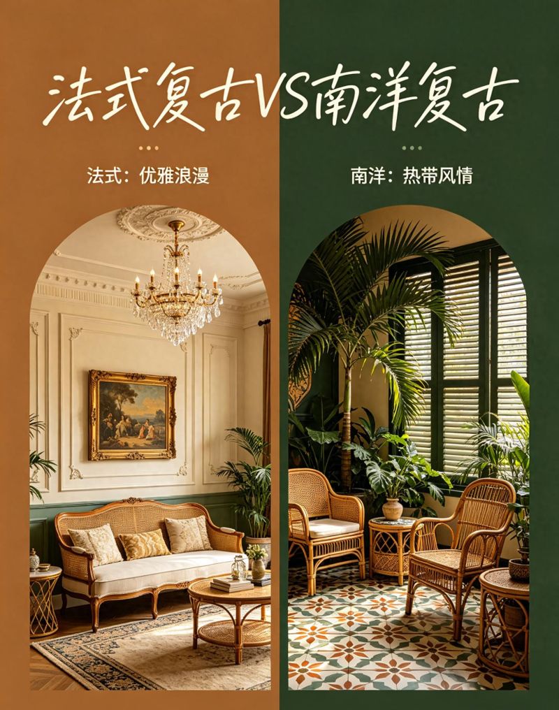 一图分清法式复古与南洋复古的风格差异