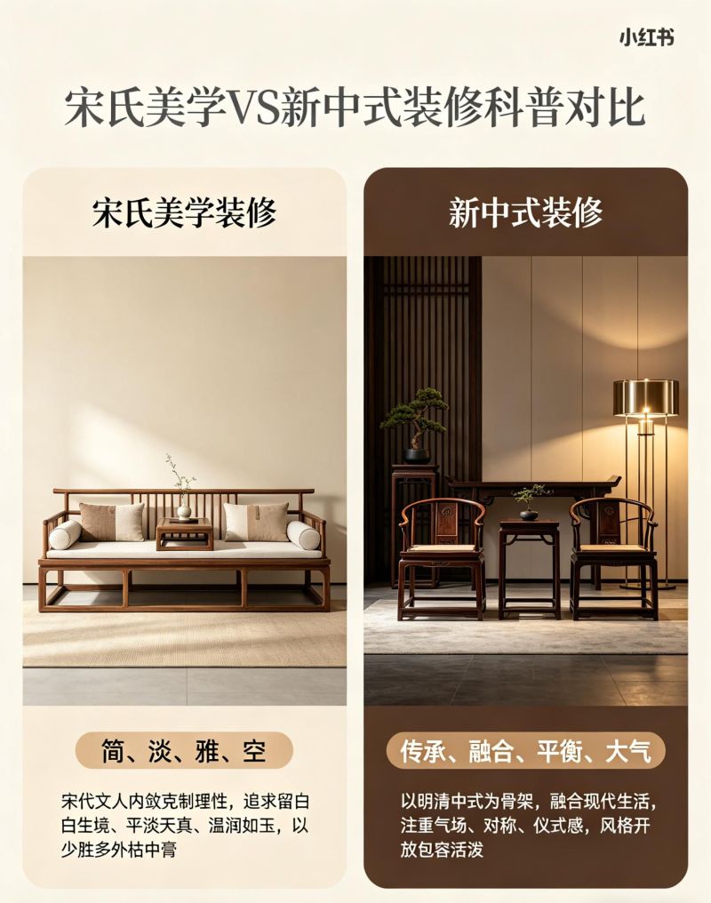 新中式 vs 宋式美学｜一眼分清东方两大顶流 - 家居知识