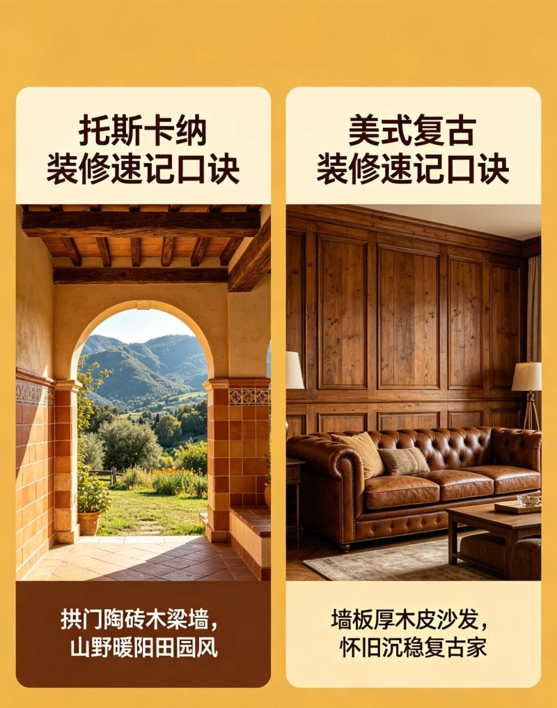 装修分不清！托斯卡纳 vs 美式复古一眼看懂 - 家居知识
