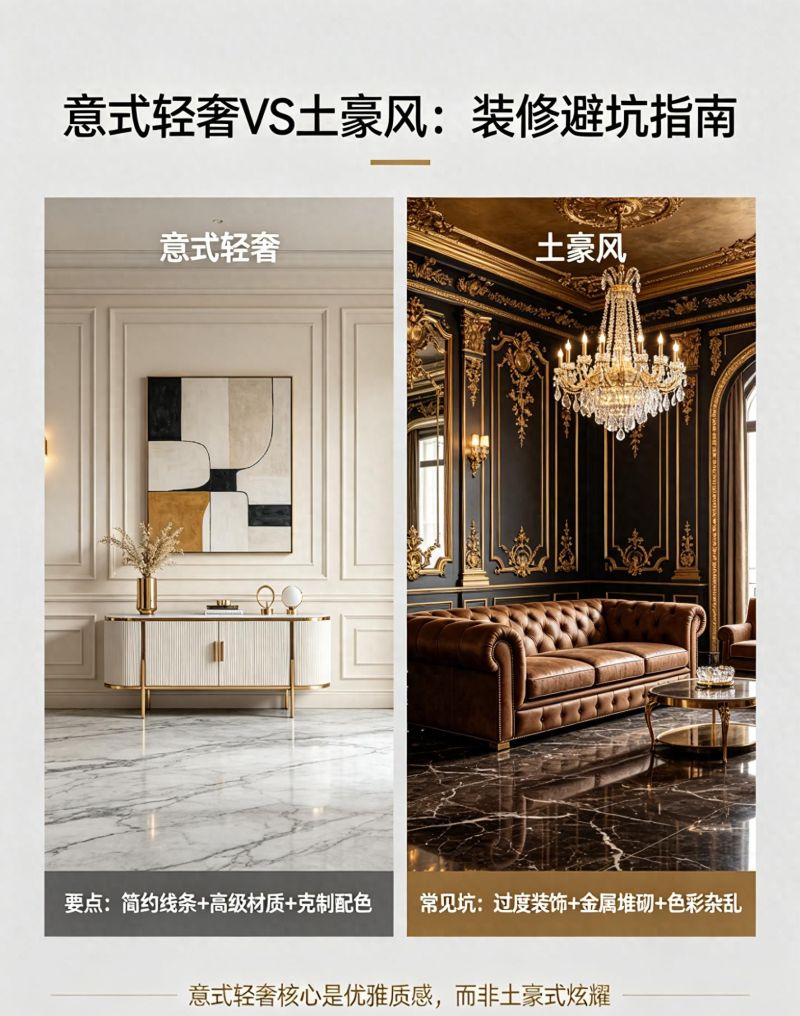 意式轻奢装修避坑指南，拒绝土气土豪风