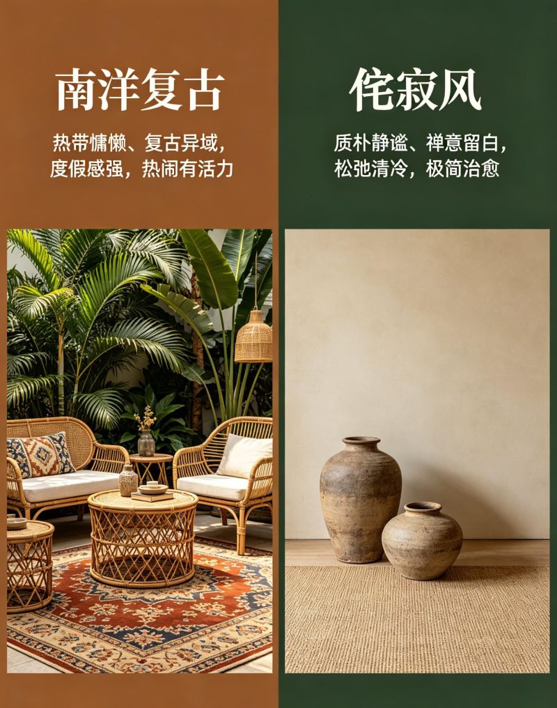 南洋复古 VS 侘寂风｜两种氛围感装修怎么选 - 家居知识
